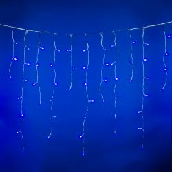 ULD-B12006-195-TTK BLUE IP44 Бахрома светодиодная с эффектом мерцания. 12м. Соединяемая. 195 светодиодов. Синий свет. Провод прозрачный. ТМ Uniel