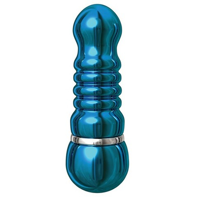Голубой аллюминиевый вибратор BLUE SMALL - 7,5 см.