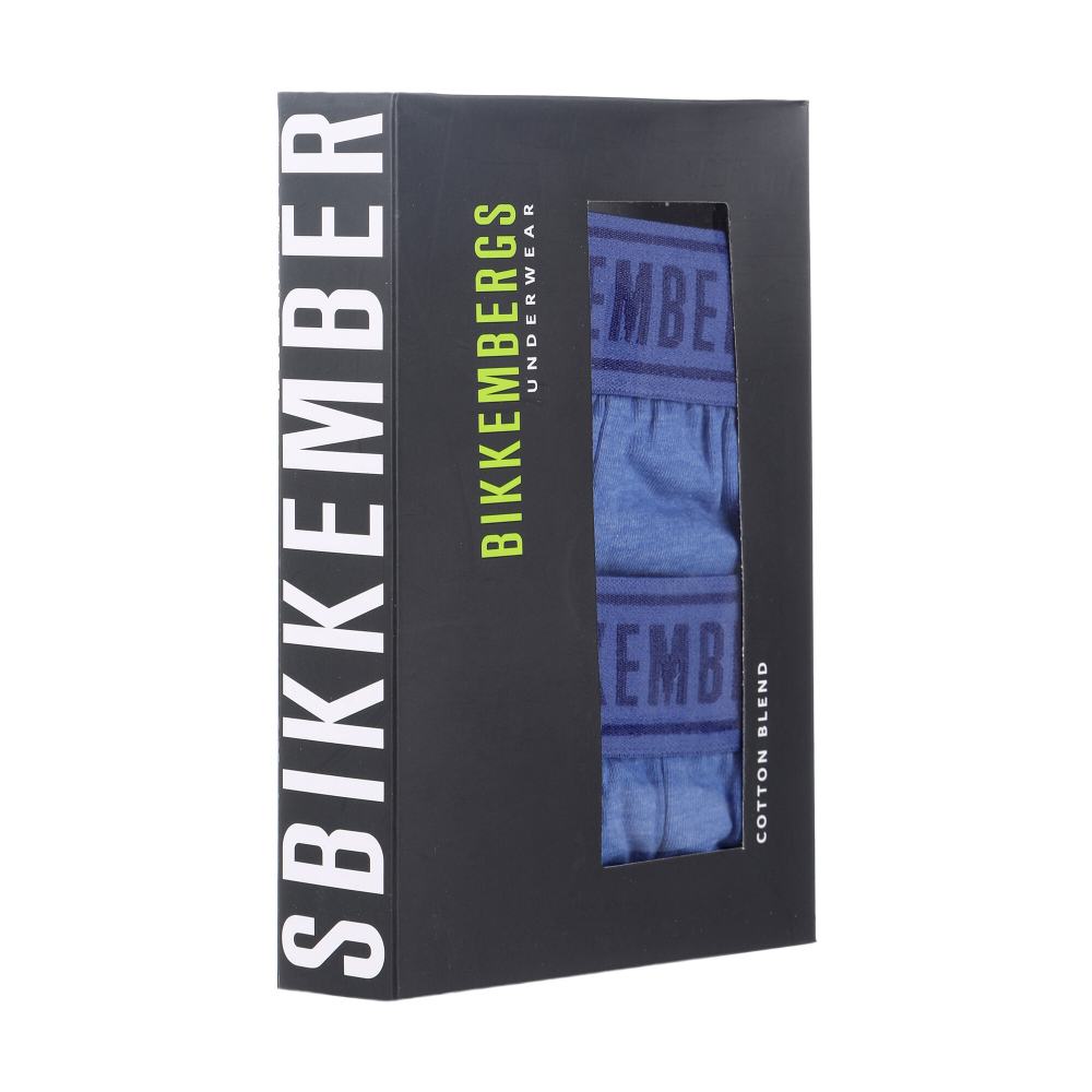 Мужские трусы хипсы (синий) набор 2 в 1 Bikkembergs BKK1UTR15BI