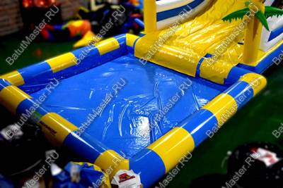 Надувной батут с бассейном «Пляжный оазис», 15*6.5*6.5 м