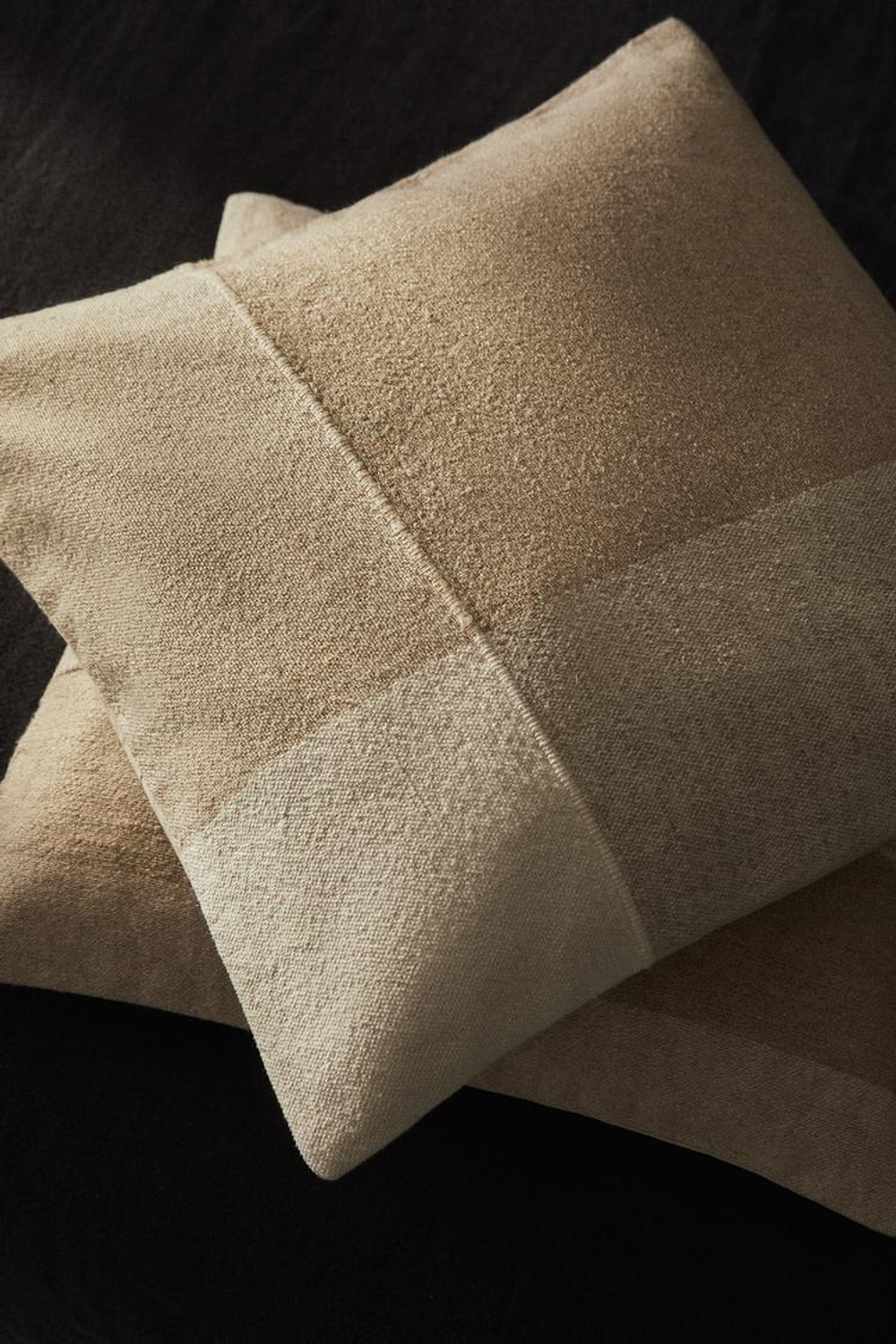 ZARA HOME ХЛОПКОВЫЙ ЧЕХОЛ ДЛЯ ДЕКОРАТИВНОЙ ПОДУШКИ С ВЫШИВКОЙ В ПОЛОСКУ, СВЕТЛО-БЕЖЕВЫЙ