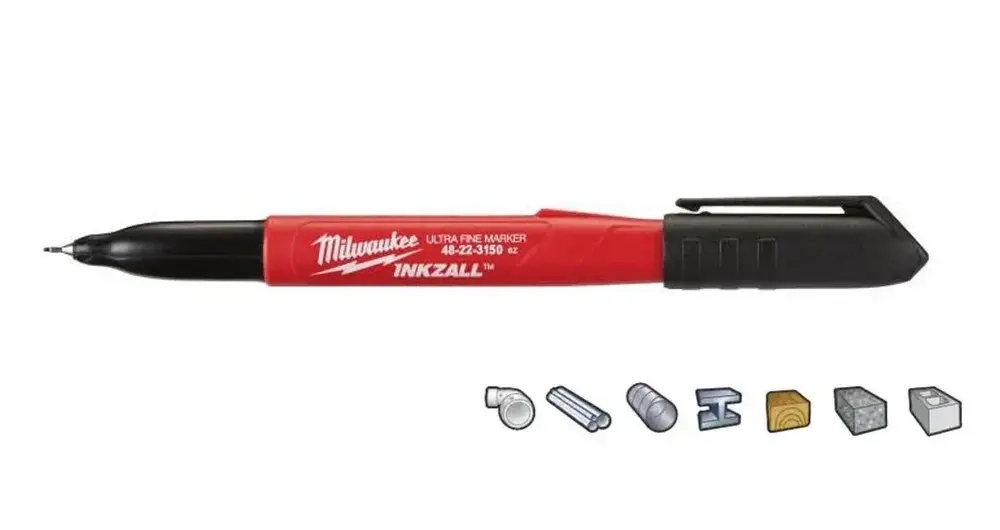 Маркер черный ультра тонкий для стройплощадки MILWAUKEE INKZALL Ultra Fine Point (1шт)