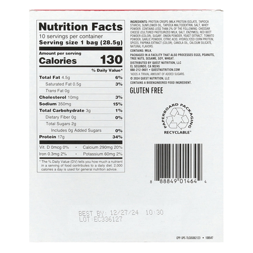 Quest Nutrition, Хрустящие протеиновые шарики, пряные, 10 пакетиков по 28,5 г (1 унция)