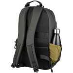 The Laser backpack for 15.6" laptops and 16" MacBooks, made from water-resistant resin-coated fabric obtained from recycled plastic, features a compact design and excellent pocket organization.
