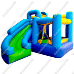 Детский надувной батут "Границы радости" синий, 3,7x3x3 м