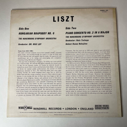 Винтажная виниловая пластинка LP Liszt Лист, The Nuremburg Symphony Orchestra, Dr Max Loy, Rato Tschupp, Венгерская Рапсодия Hungarian Rhapsody No 6 (Англия 1974)