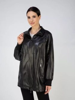 Кожаная куртка демисезонная с капюшоном