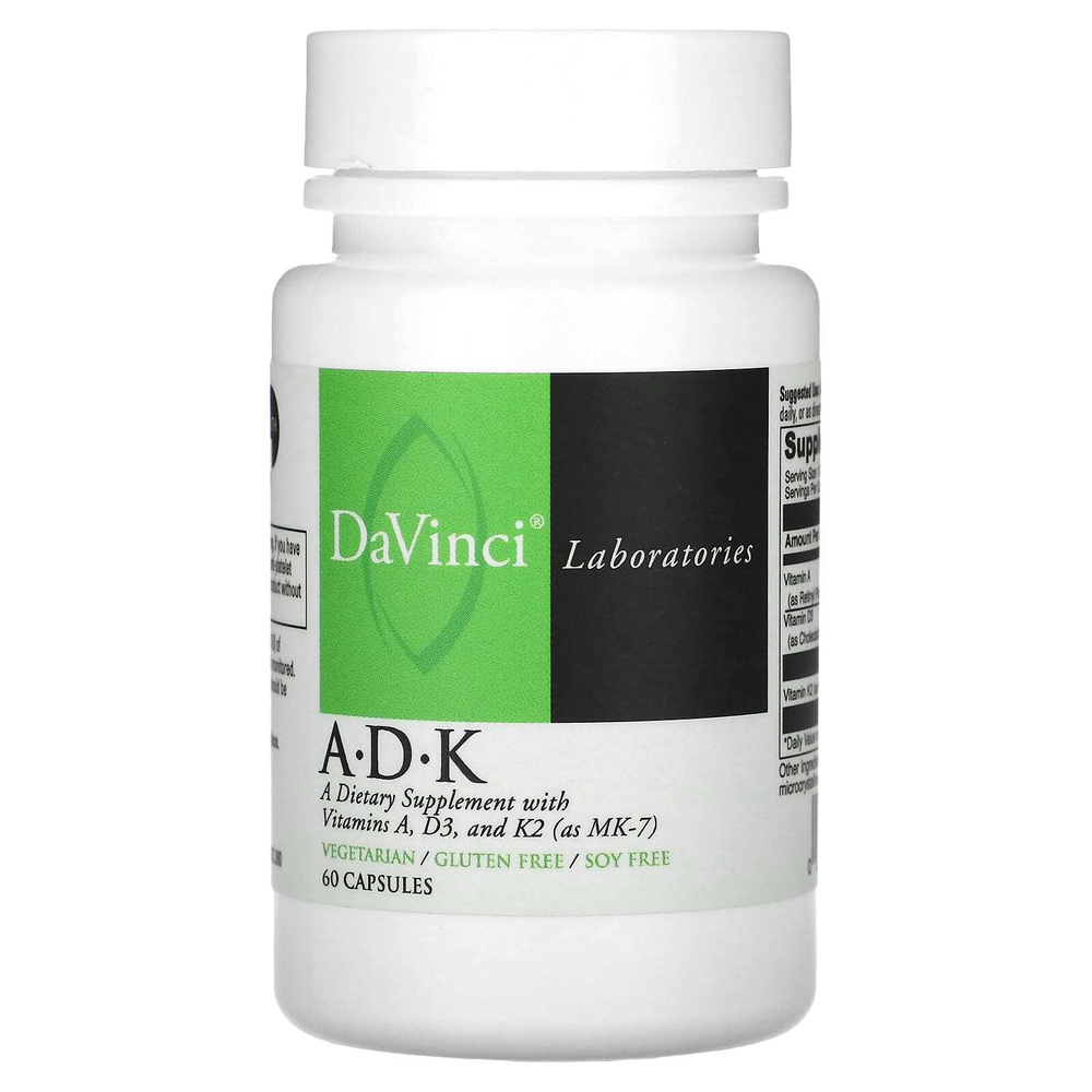 DaVinci Laboratories, витамины A,·D и·K, 60 капсул