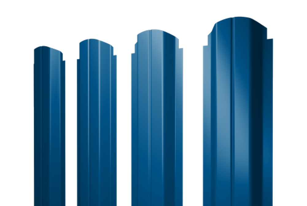 Штакетник П-образный А фигурный 0,5 PE RAL 5005 сигнальный синий