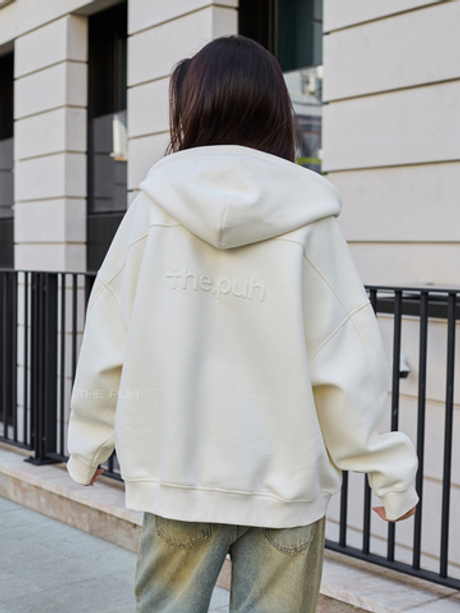 Худи на молнии в молочном цвете