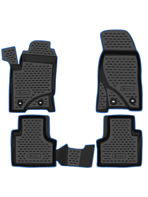 Коврики в салон для CHEVROLET NIVA 2009-2020, LADA NIVA I, Travel 2020-, внедорожник , 4 шт. (синий кант, полиуретан) KANT.NLC.52.17.210.BL