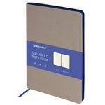 Блокнот в клетку А5 (148x218 мм), 80 л., под кожу серый BRAUBERG "Metropolis Mix", 111041