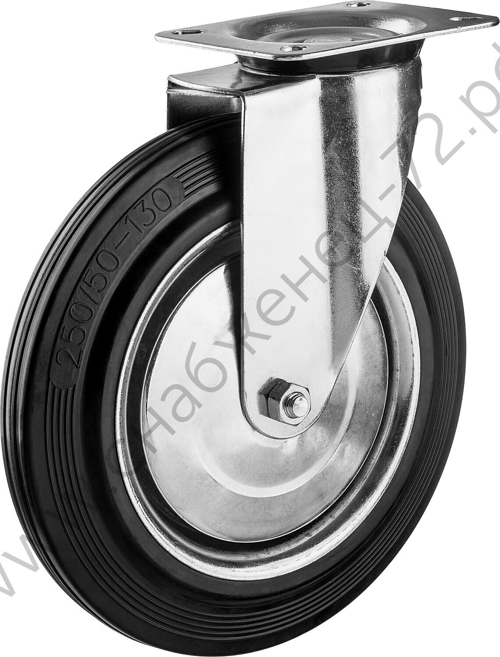 ЗУБР d=250 мм, г/п 210 кг, игольчатый подшипник, поворотное колесо резина/металл, Профессионал (30936-250-S)