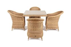 "Фредо" обеденная группа из искусственного ротанга, цвет соломенный
