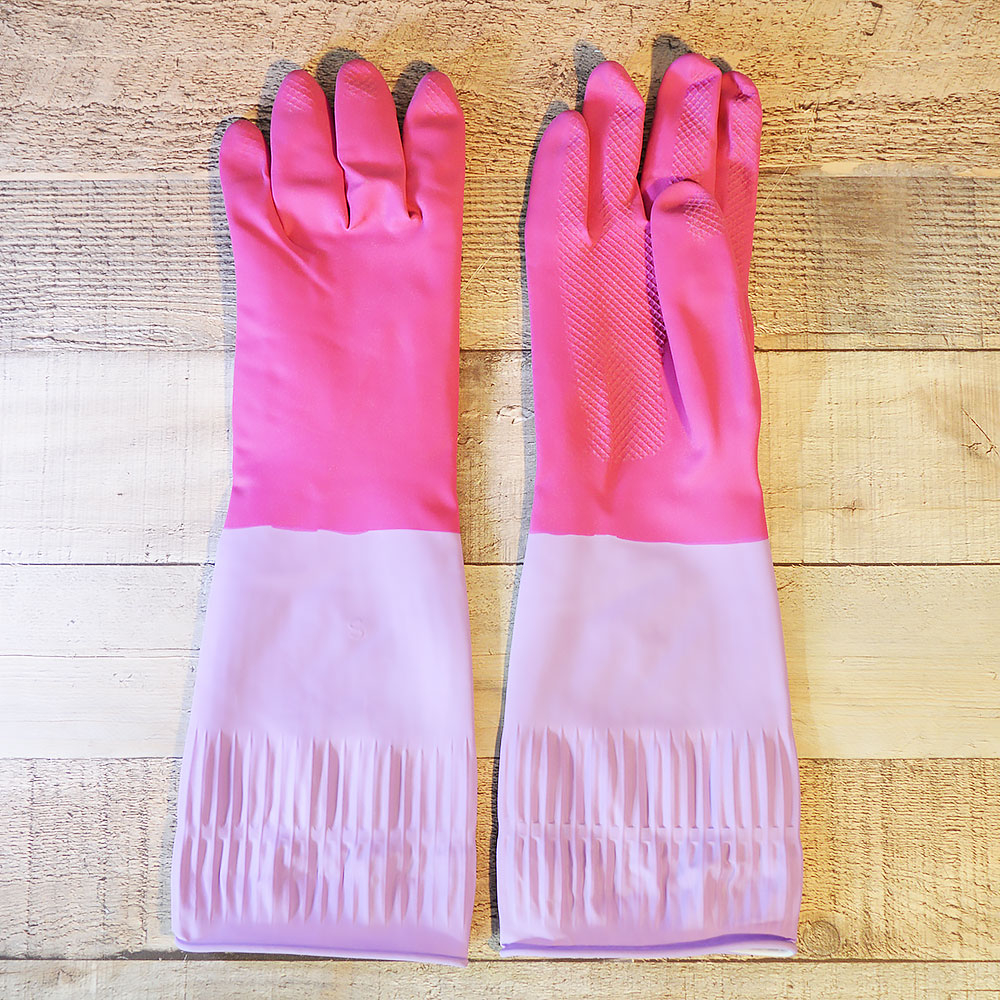 Перчатки резиновые с удлиненной манжетой ароматизированные "Рози" YORK (S)