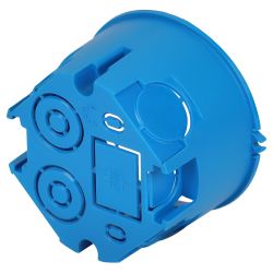 Коробка установочная ЭРА KUT-68-45-blue синяя 68х45мм для твердых стен саморезы IP20 | Коробки монтажные установочные для твердых стен