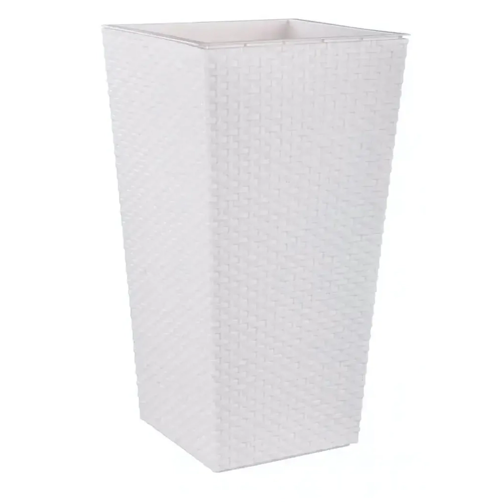 Кашпо напол. Ротанг со вставкой (340х615) (белый)