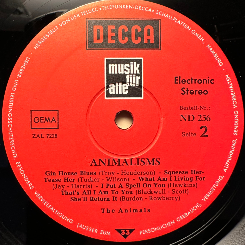 The Animals - Animalisms (Германия)