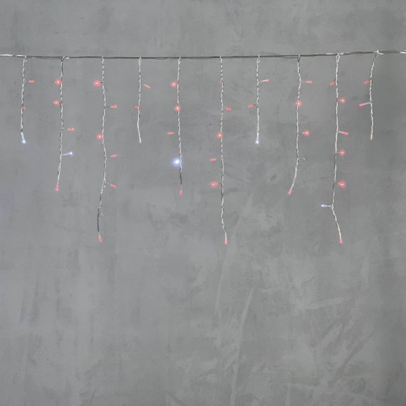 Светодиодная бахрома 3,1*0,5 м., 150 красных LED ламп, мерцание, прозрачный провод ПВХ, LTC (PIL150BLW-10-2R)