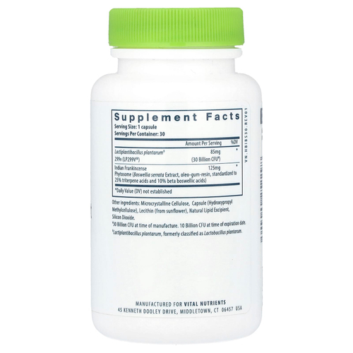 Vital Nutrients, Hyperbiotics®, пробиотик для поддержки СРК, 30 веганских капсул