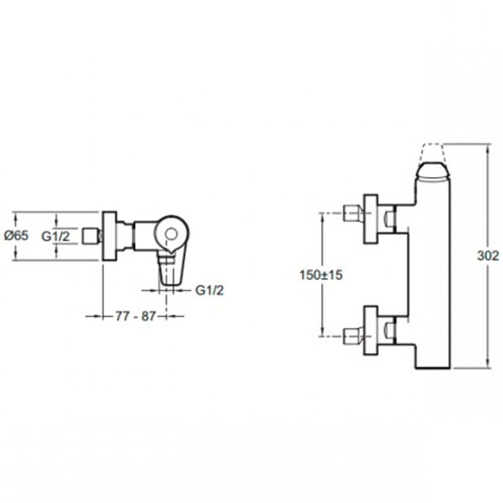 Смеситель для душа Jacob Delafon Avid E97368-CP схема