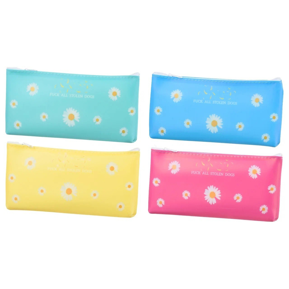 Пенал-косметичка Basir без наполнения, 19*9*5 см, серия "Ромашка", силиконовый, ассорти