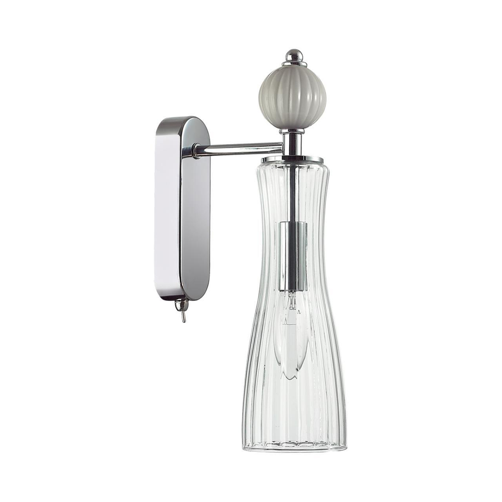 8269/1W NEOCLASSI хром/серый/прозрачный, металл/керамика/стекло Бра Е14 1*40W 220V EMILY