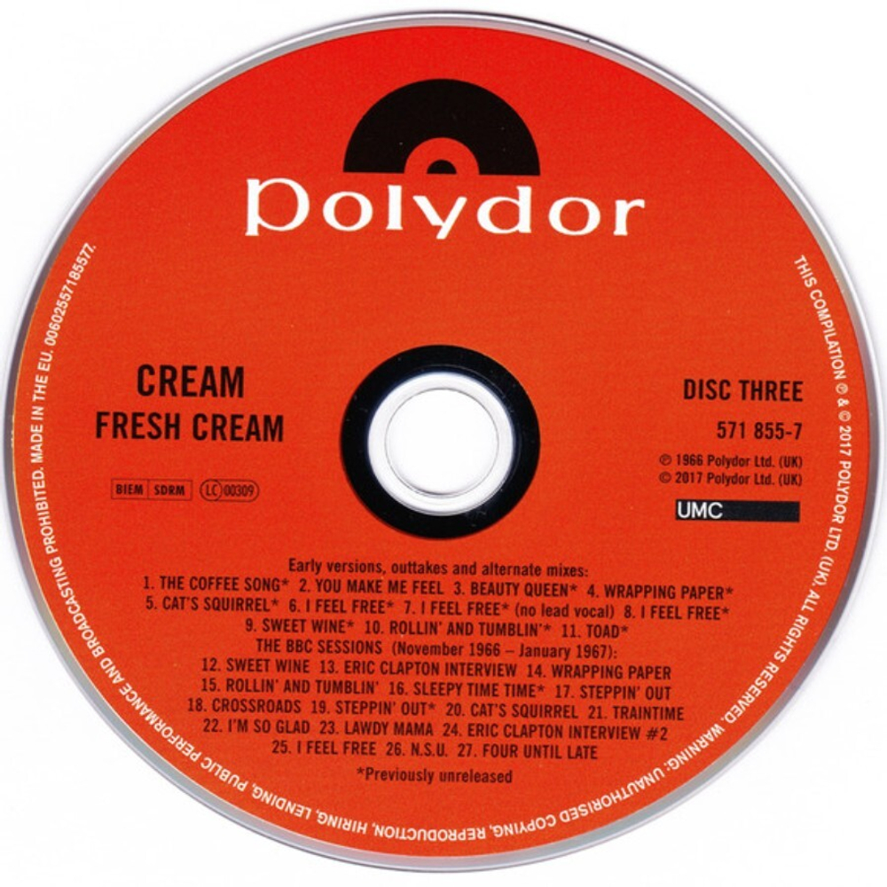 Cream / Fresh Cream (Super Deluxe Edition)(3CD+Blu-ray Audio)