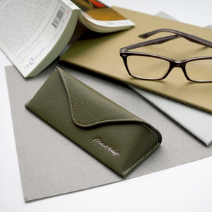 Футляр кожаный для очков Vision Easy зеленого цвета