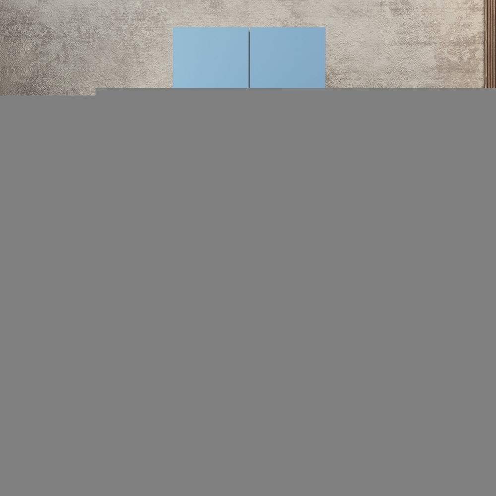 Шкаф Агератум МДФ двухсекционный с антресолью Сапфир структурный (0,3) G4018-62A матовая - Дуб молочный 8622  100*50*240