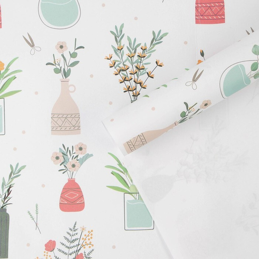 Бумага упаковочная крафтовая «Гербарий», 70 × 100 см