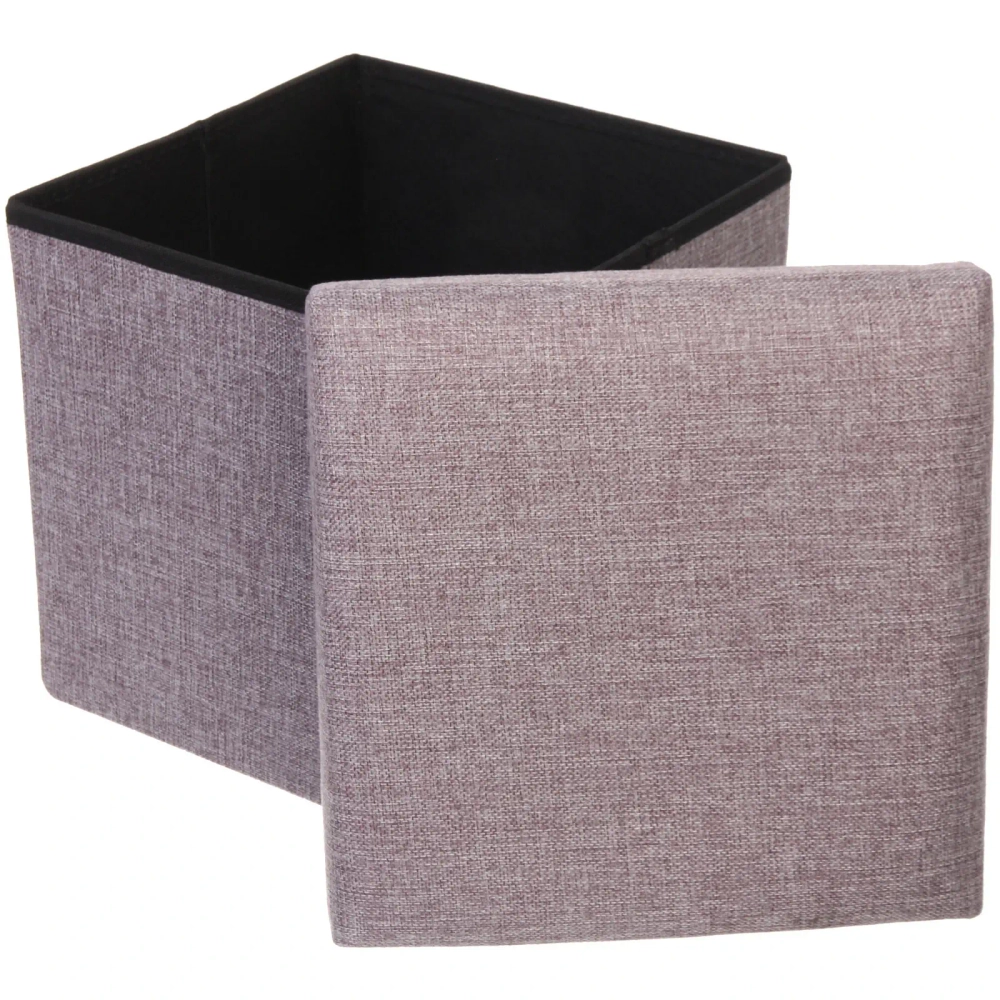 Пуфик для хранения вещей складной «ВЕСТА», цвет пастельно серый, 31*31*30.5см