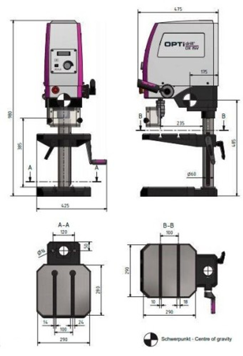 Станок сверлильный Optimum OPTIdrill DX15V 3020155
