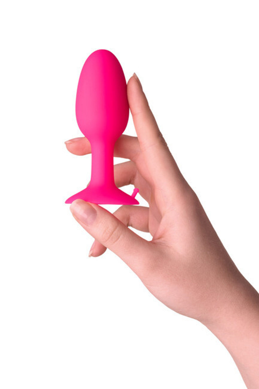 Средняя силиконовая пробка Popo Pleasure со смещенным центром тяжести (8,5 см) (Цвет: ярко-розовый)