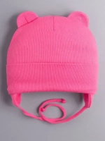 Шапка детская с ушками на завязках на осень