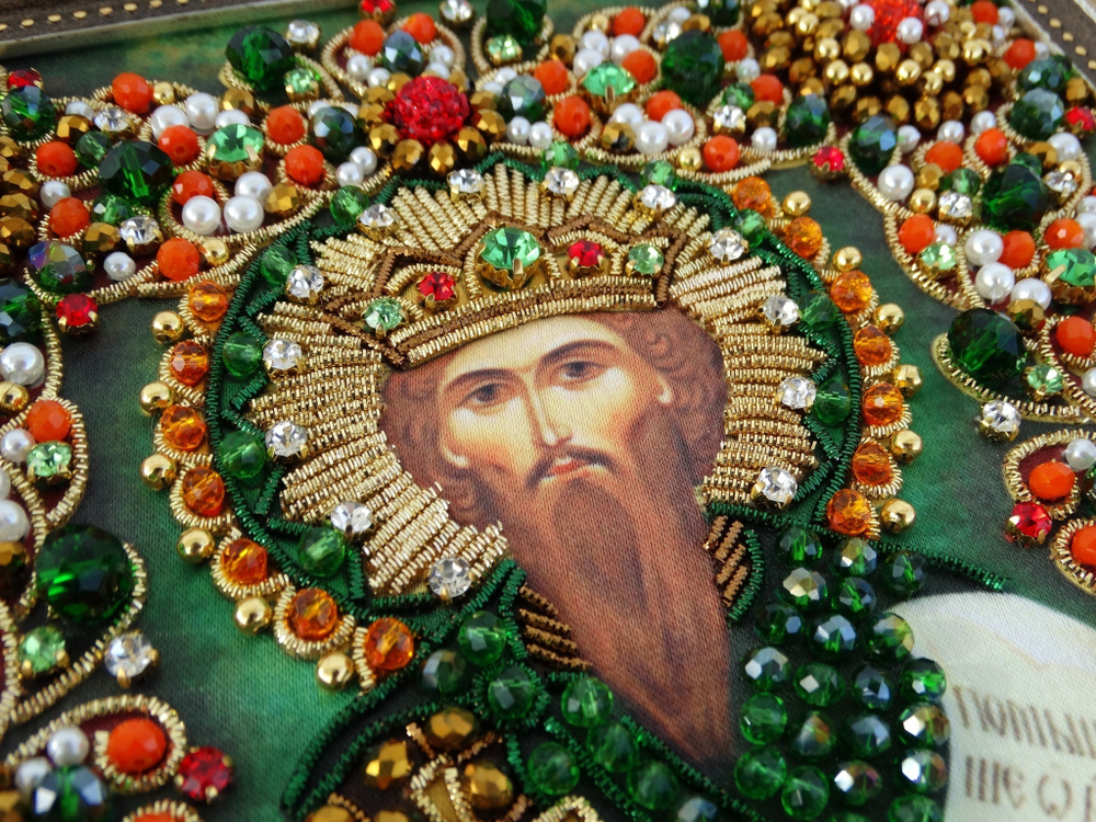 Принт-Ии35 Ткань с нанесенной авторской схемой Святой Вячеслав