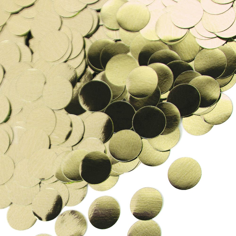 Конфетти фольга Круг, Светлое золото, Металлик, 1 см, 50 г.