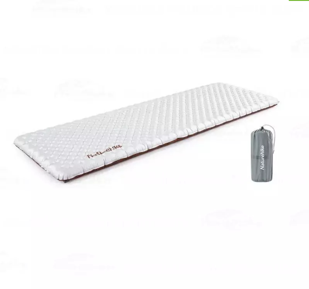 Коврик надувной Naturehike 196х64х7 см, серебристый карбон