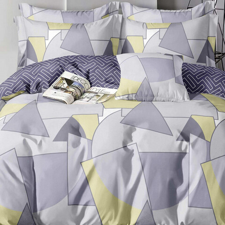 Комплект постельного белья "ВЛ. АБСТРАКЦИЯ СЕРЫЙ", поплин, 100% хлопок, Россия.