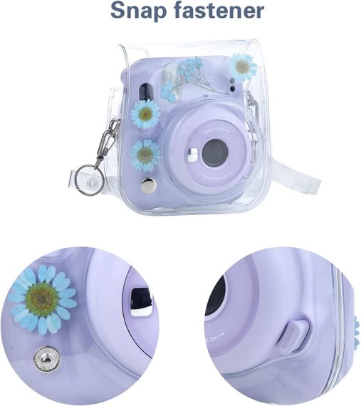 İnstax fotoaparat üzlüyü \ Instant Camera Case Mini 8 in1 bundle BLUE DAISY