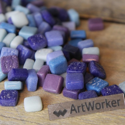 FLORY1260 Blueberry стеклянная мозаика 12х12 мм, 0,6 кг