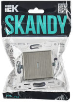 SKANDY Выключатель 1-клавишный с индикацией 10А SK-V07N металл никель IEK