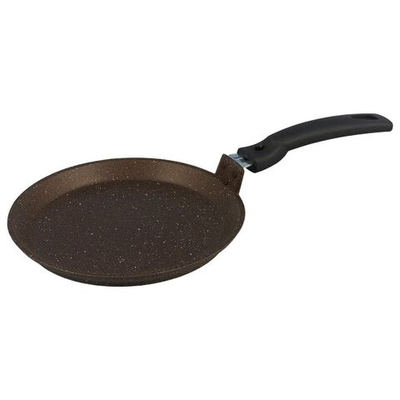 Блинница алюминий, 20 см, антиприг, Kukmara, Кофейный мрамор, сбмк200-1а, съем руч