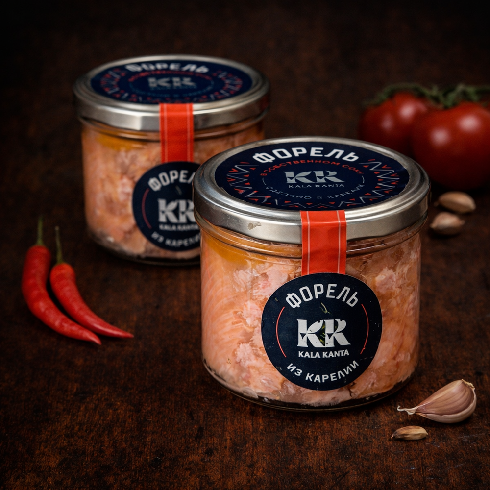 Форель натуральная, 200 г, ст/б