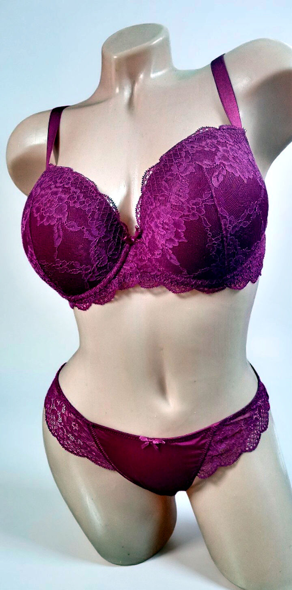 Комплект нижнего белья, пуш-ап, размер 90B, цвет фиолетовый
