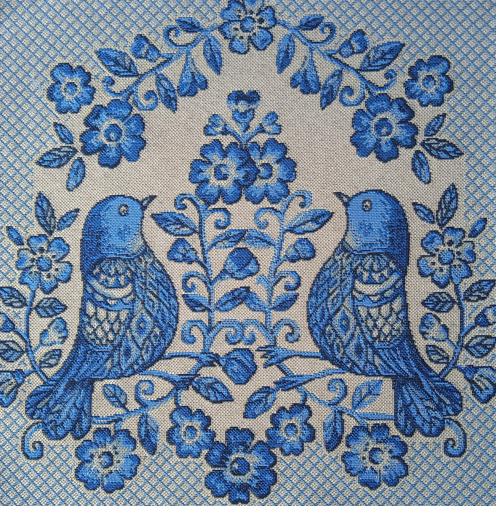 Набор гобеленовых салфеток Гжель птички 30х30 см 6 шт