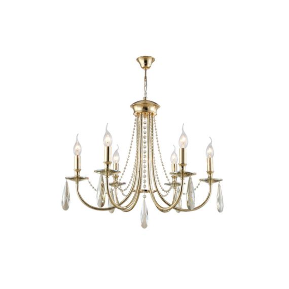 Подвесная люстра Crystal Lux Victoria SP6 Gold/Amber