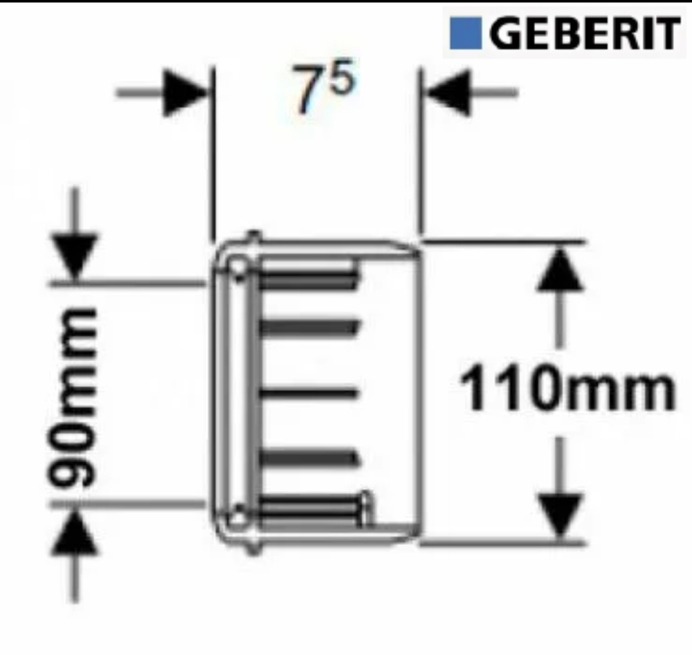 Патрубок - переходник 90/110/длина 75 мм GEBERIT 367.928.16.1
