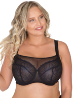 Бюстгальтер-топ plus size с изысканной вышивкой (Размер: 65M) (Цвет: черный)