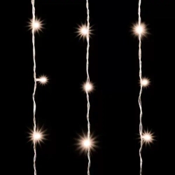 Светодиодный занавес 2*2 м., 400 теплых белых LED ламп, облегченный, прозрачный провод ПВХ, LTC (PCL400NOT-10-2WW)